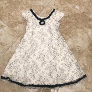 White and Black Lace Party Dress